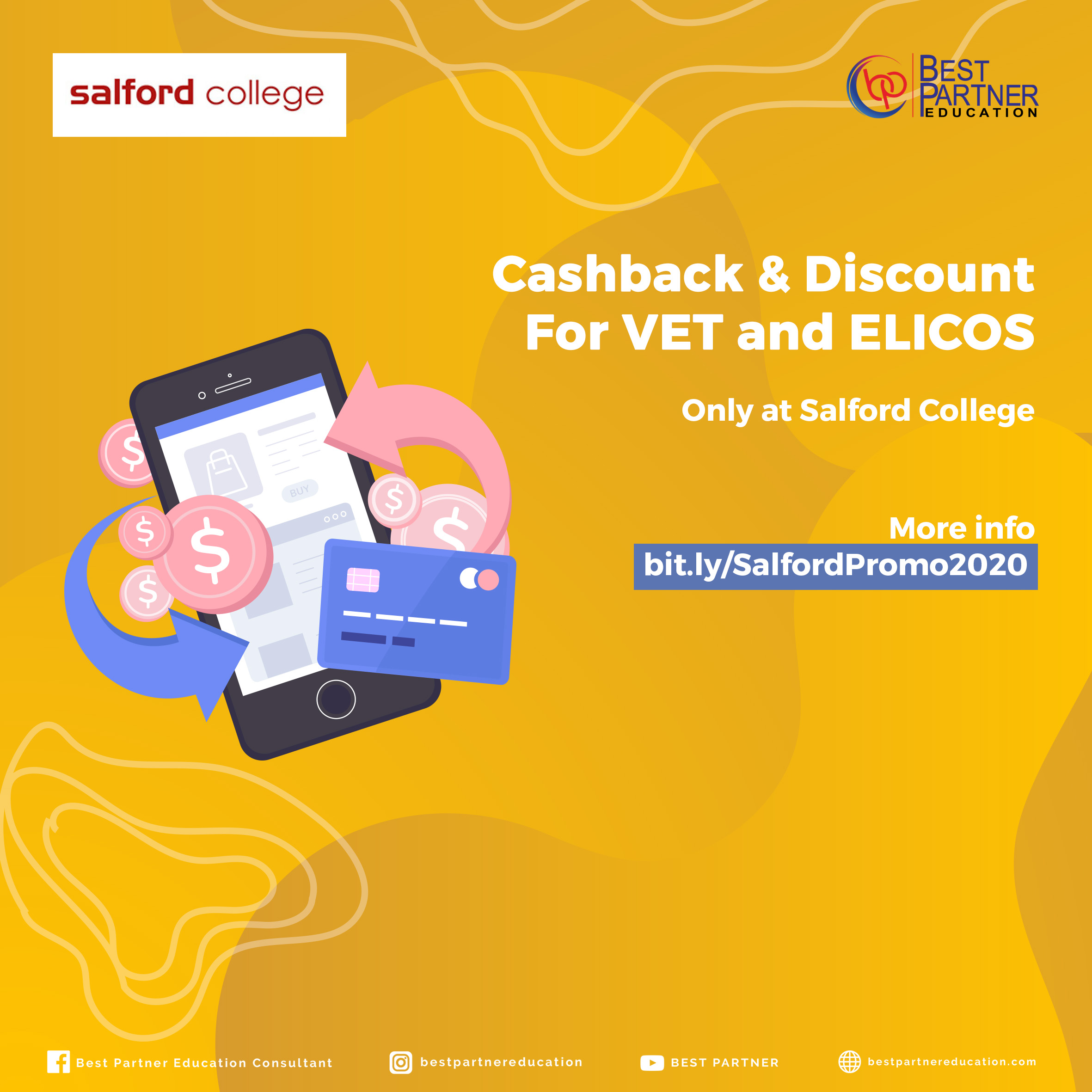 Cashback & Discount For VET and ELICOS Only at Salford College
